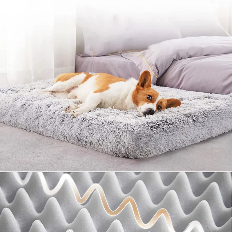 3D Wave Cotton Foam Mat Pet Dog Bed Con Cerniera Lungo Peluche Materassino Lavabile Copertura Wave Foam Mat Pet Bed For Cats Dog Sofa