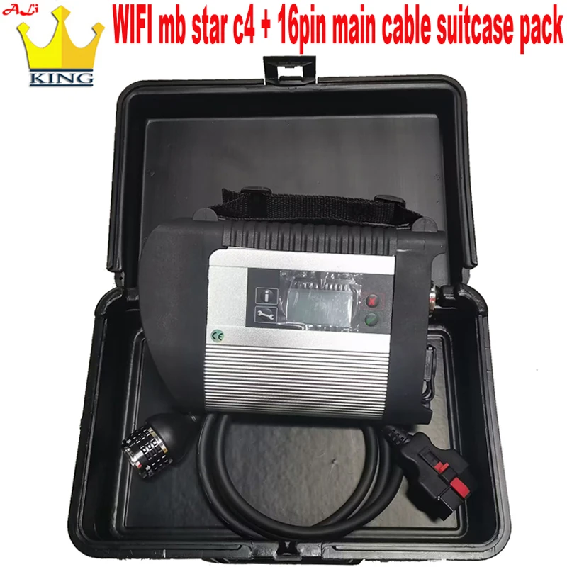 Mb Star C4 Sd Connect C4 Multiplexer Wifi Star C4 Scanner Unità Principale + Odb 2 Cavo A 16Pin Valigia Pack Strumento Diagnostico Mercedes
