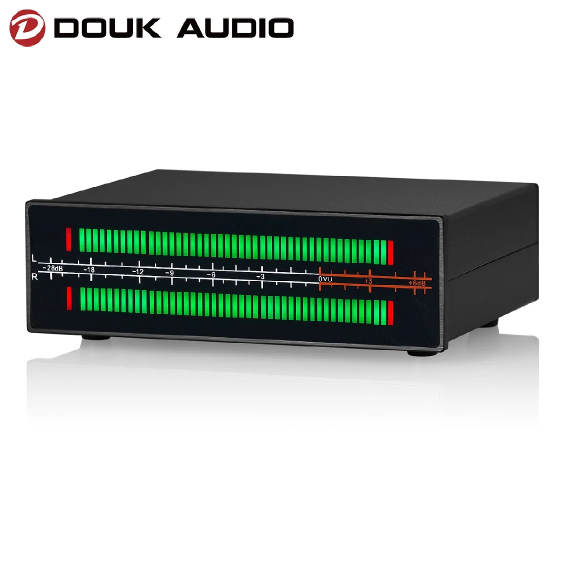 Douk Audio Mic + Line Led Stereo Misuratore Di Livello Sonoro Visualizzatore Di Spettro Musicale Adattatore Audio Stereo/Splitter Analizzatore Di Disp
