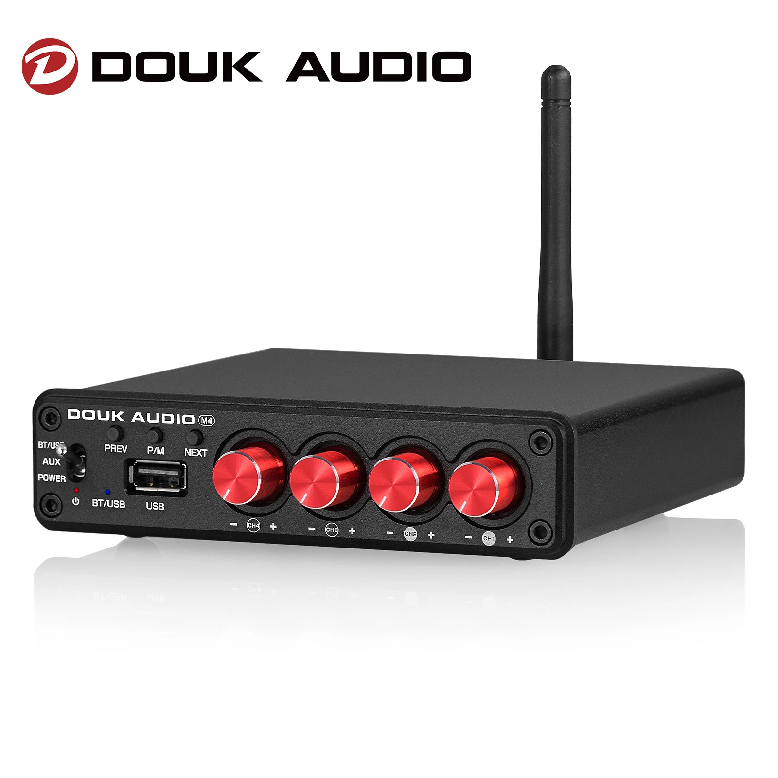 Douk Audio Mini Bluetooth 5.0 Amplificatore Digitale Hifi Amplificatore Audio A 4 Canali Per Sistema Stereo Domestico Auto/Amplificatore Di Potenza Mu