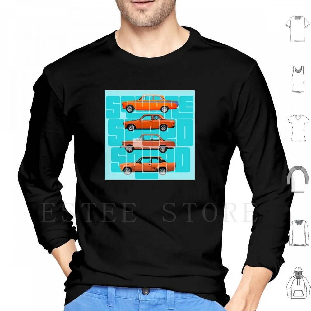 Felpe Con Cappuccio Square Speed Squad Manica Lunga Datsun Datsun 510 Fiat Fiat 131 Abarth Abarth Lotus Lotus Cortina