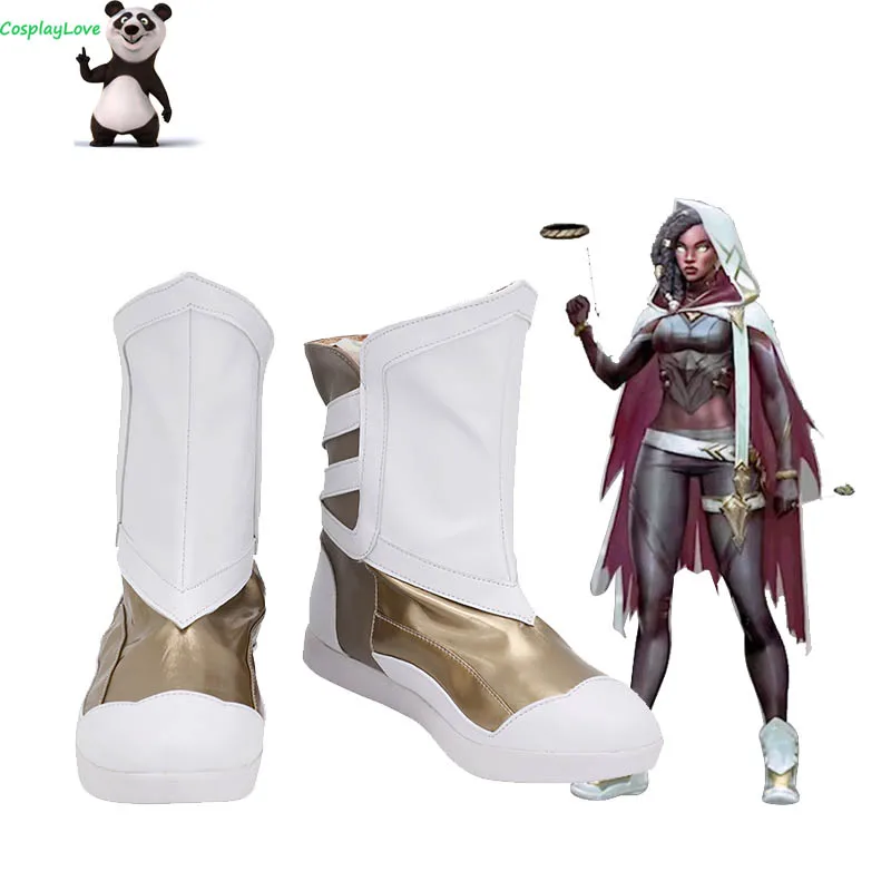 Lol Senna Bianco Scarpe Cosplay Stivali Lunghi Custom Made Per Halloween Di Natale