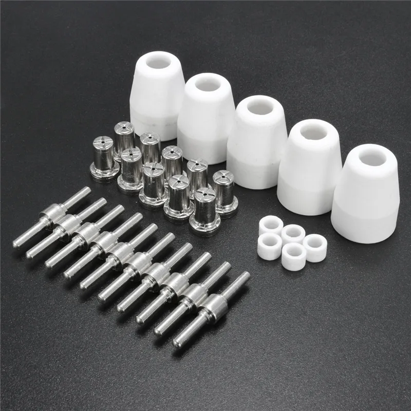 30Pcs Plasma Cutter Parkside Consumables Extended Nichelato Elettrodi Ugelli Per Lg-40 Pt-31Cut40 312 Macchine Da Taglio