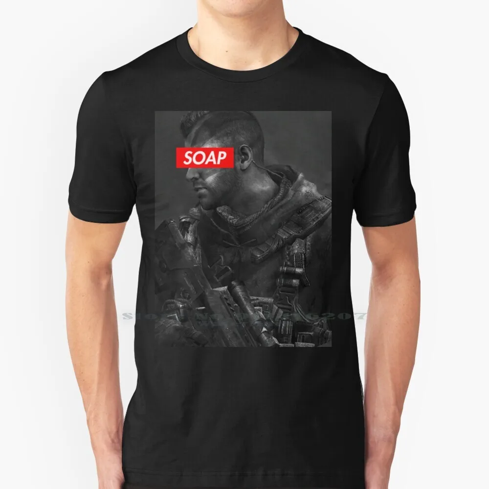 John Soap Mactavish T Shirt 100% Puro Cotone John Mactavish Mw2 Mw3 Modern Warm Modern Warm Soap Black Ops Captain Price