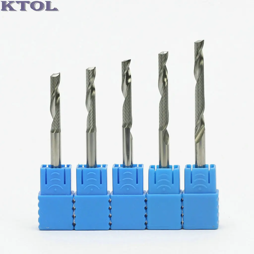 Flash-Sale 3Mm 4Mm Un Flauto Fresa In Metallo Duro Fresa A Spirale Frese A Spirale Utensile Per Incisione Taglio Cnc Acrilico Micro Fresa In Tungsteno