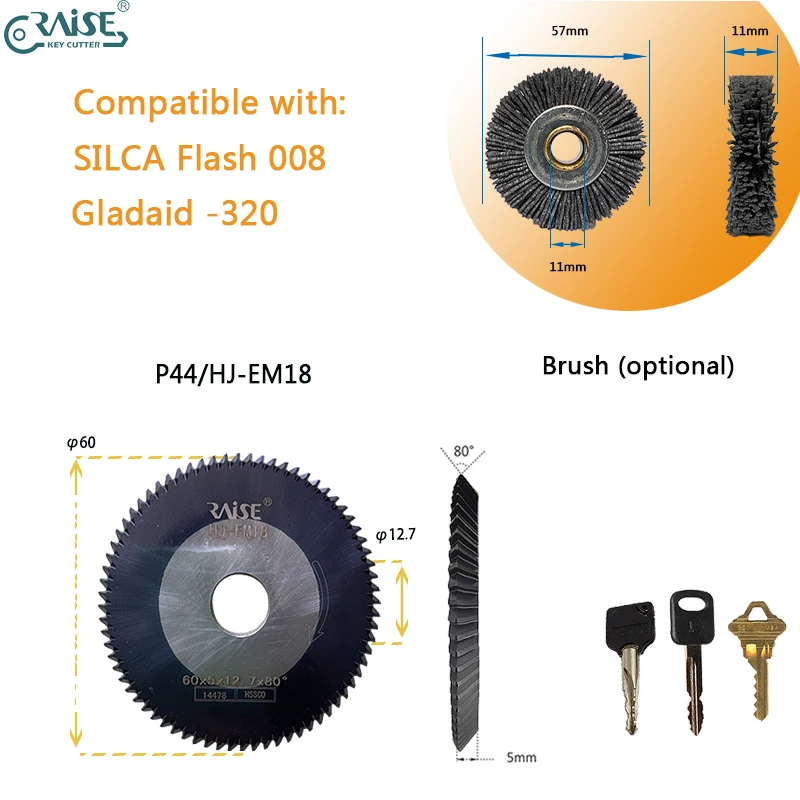 Fresa P44 Compatibile Con Strumenti Per Fabbro Ilco Silca Flash 008 Key Machine