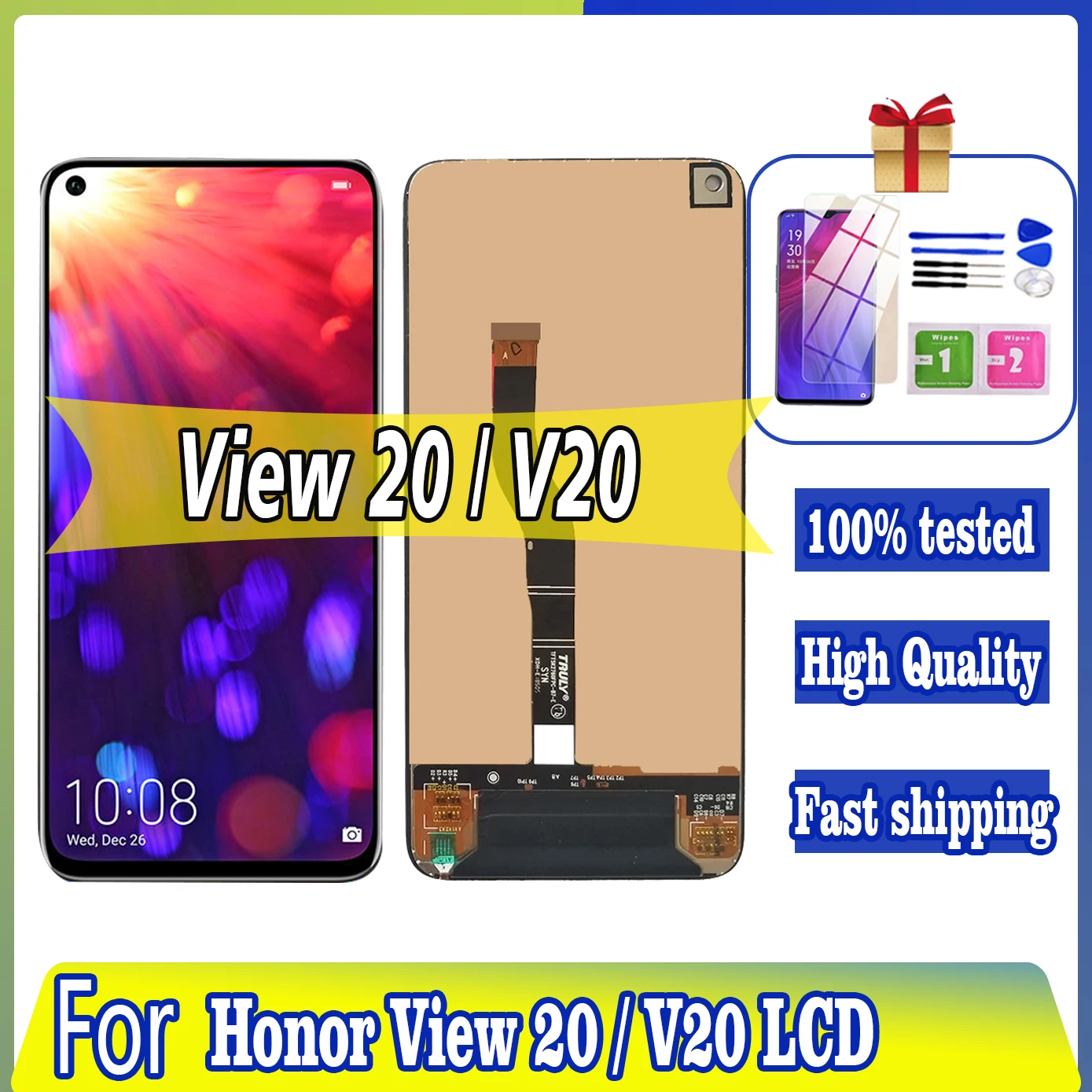 6.4 "Originale Per Huawei Honor V20 Pct-Al10 Pct-Tl10 Pct-L29 Lcd View 20 Display Touch Screen Digitizer Assembly Sostituzione