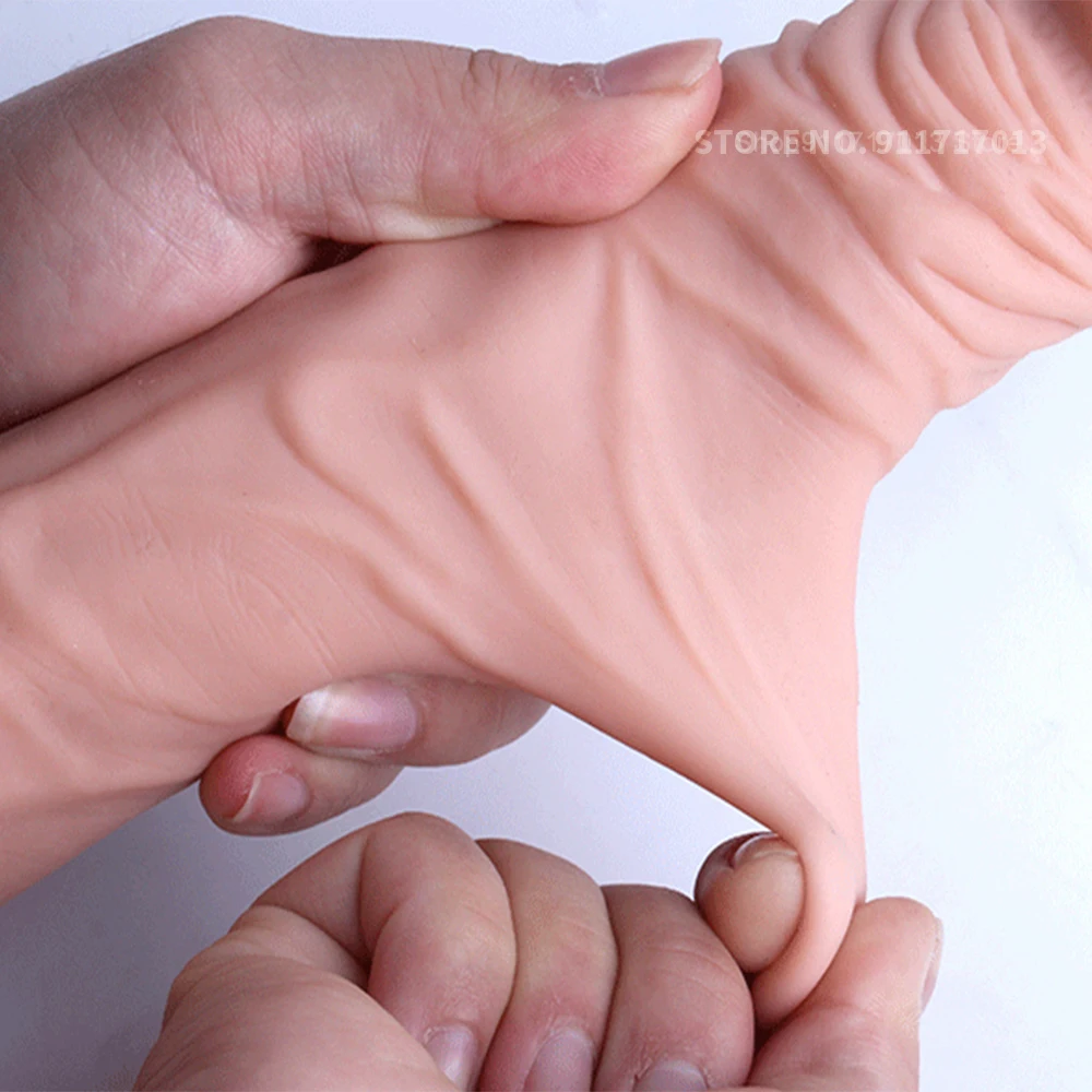Manicotto Del Pene In Silicone Liquido Riutilizzabile Comdom Delay Eiaculazione Dick Maschio Dildo Extension Cock Enlargers Giocattolo Del Sesso Per G