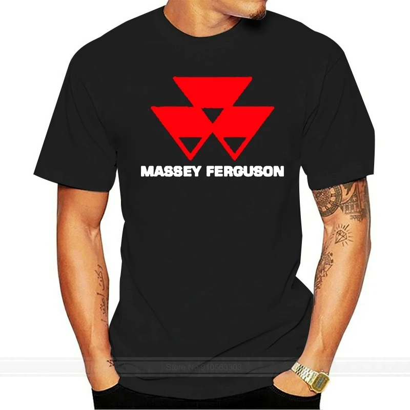 Massey Ferguson Tractors Company Logo T-Shirt Da Uomo Nera S M L Xl T-Shirt Da Uomo In Cotone Estivo Da Uomo Di Marca Teeshirt