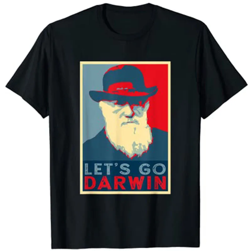 T-Shirt Dinny-Hope Style Divertente Alla Moda Sarcastica Let'S Go Darwin