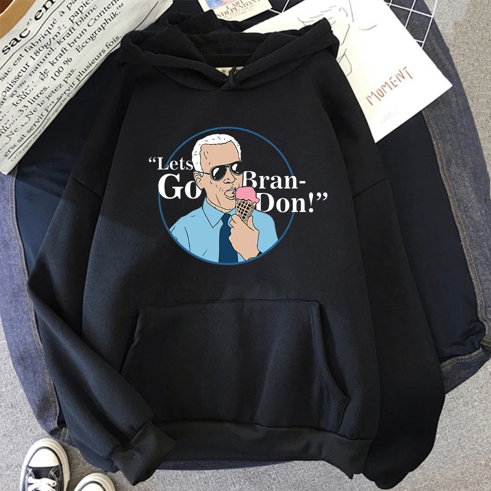 Let'S Go Brandon Felpe Con Cappuccio Funny Ice Cream Man Clothes Hip Hop Cartoon Mens Felpa Street Hip Hop Oversize Manica Lunga