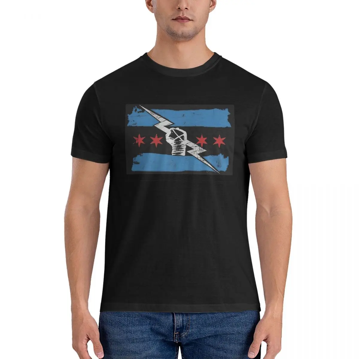 100% Cotone Cm Punk Wwe 2023 T-Shirt Moda Maschile T-Shirt Oversize Uomo O-Collo Camicie Estive Top S-6Xl