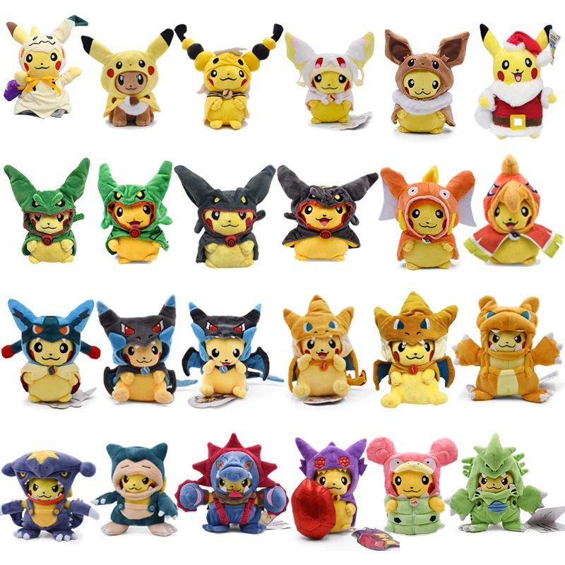 Pokemon Pikachu Cosplay Toys Charizard Snorlax Garchomp Tyranitar Hydreigon Anime Peluche Farcito Cartoon Peluche Dolls