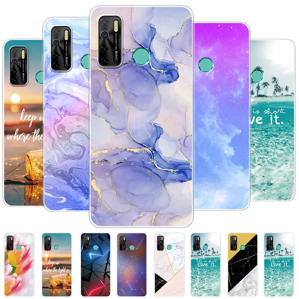 Per Tecno Spark 5 Pro Custodia Per Tecno Camon 15 Air Clear Silicone Soft Phone Bumper Coque Per Tecno Spark 5 /Camon 15 Cover Funda