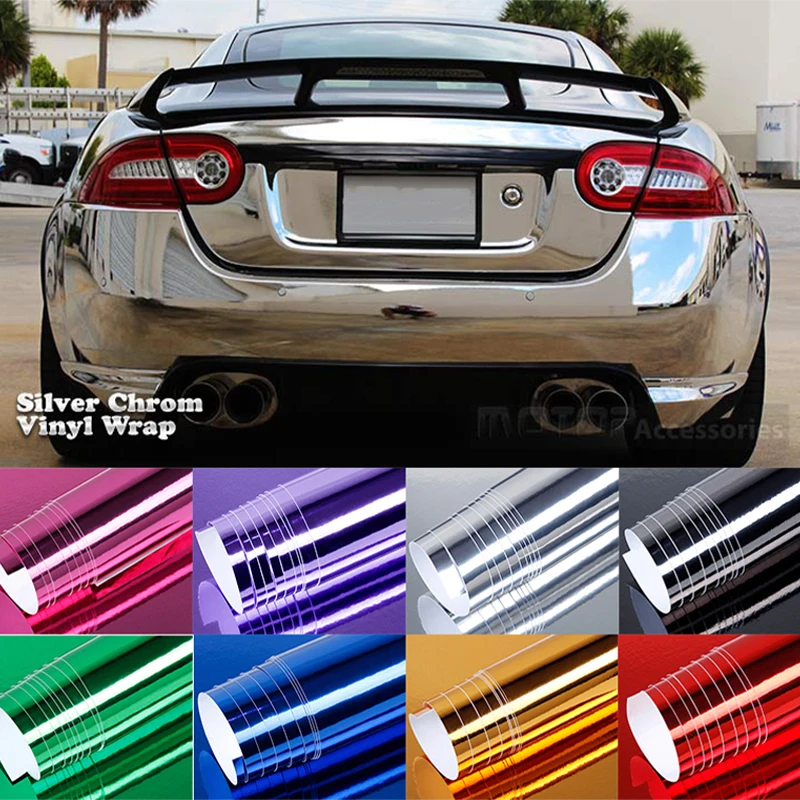 150Cm Chrome Mirror Wrap Pellicola Di Copertura In Vinile Adesivo Decal Roll Sheet Con Air Bubble Free 60 "5Ft Oro Argento Rosso Blu Verde