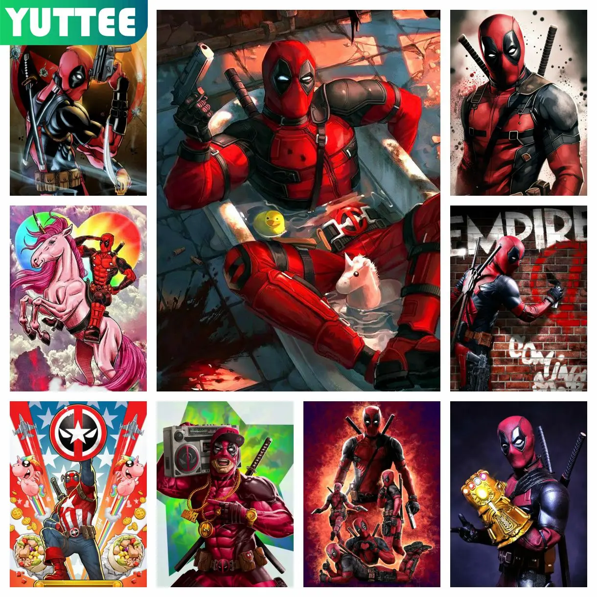 Disney 2023 New Marvel Deadpool Diamond Painting Kit Superhero Cross Stitch Handmade 5D Diy Diamond Mosaic Art Gift Home Decor