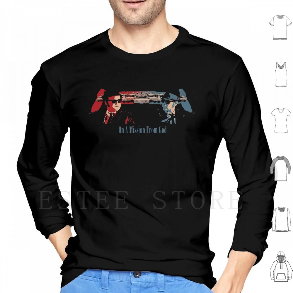 Blues Brothers Felpa Con Cappuccio Manica Lunga Blues Brothers Jack Blues Elmo Blues Mission Da God Religion God Movie