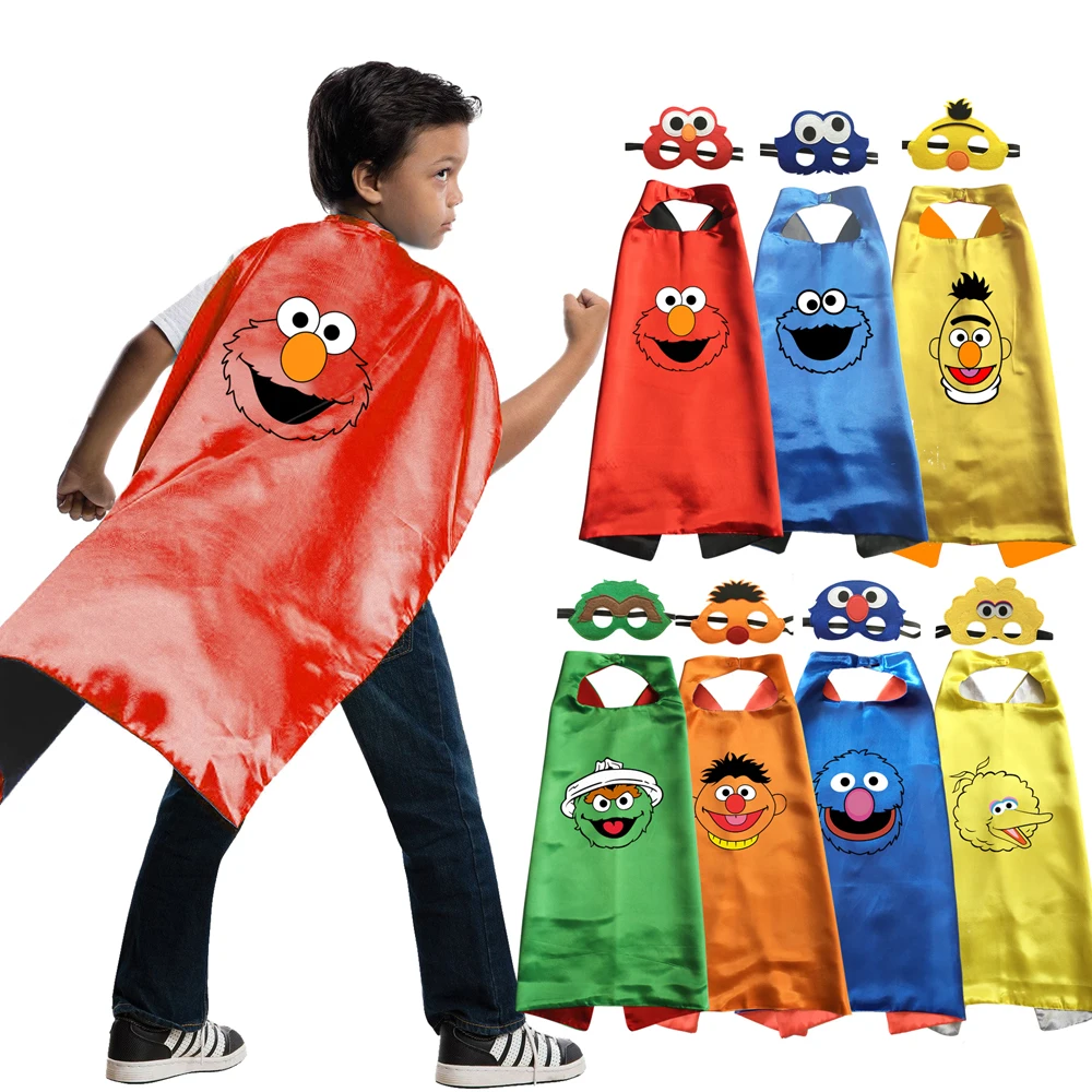 Costumi Big Bird Elmo Academy Cosplay Stile Supereroe Mantelle Con Maschere Per Bambini Costume Cosplay Di Compleanno