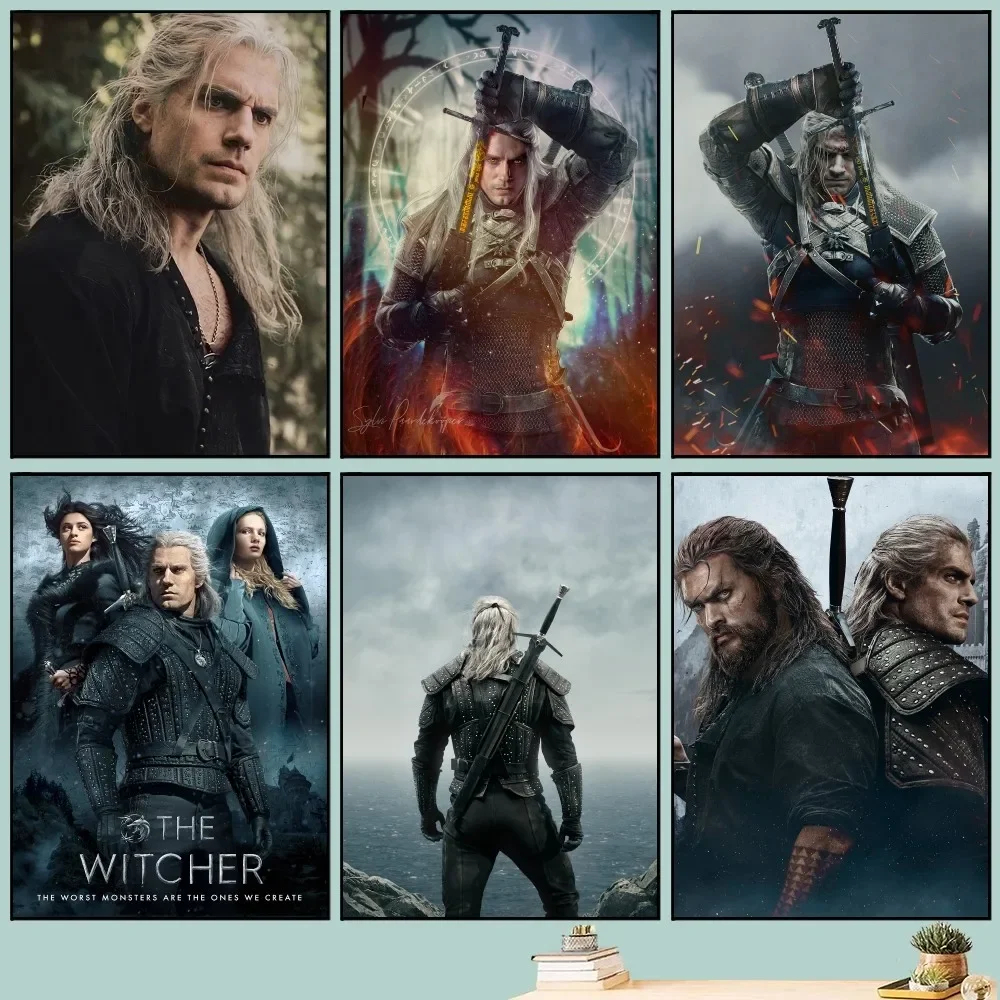 Hot The W-Witcher 3 Tv Game Poster Fai Da Te Vintage Movie Poster Wall Art Painting Study Stickers Big Szie Wall Painting
