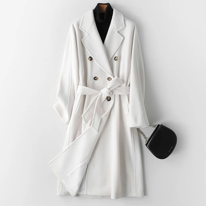 Cappotto In Cashmere Double Face 101801 Della Famiglia M Per Cappotto Di Lana Di Fascia Alta Alla Moda Di Media Lunghezza Da Donna Per Donna