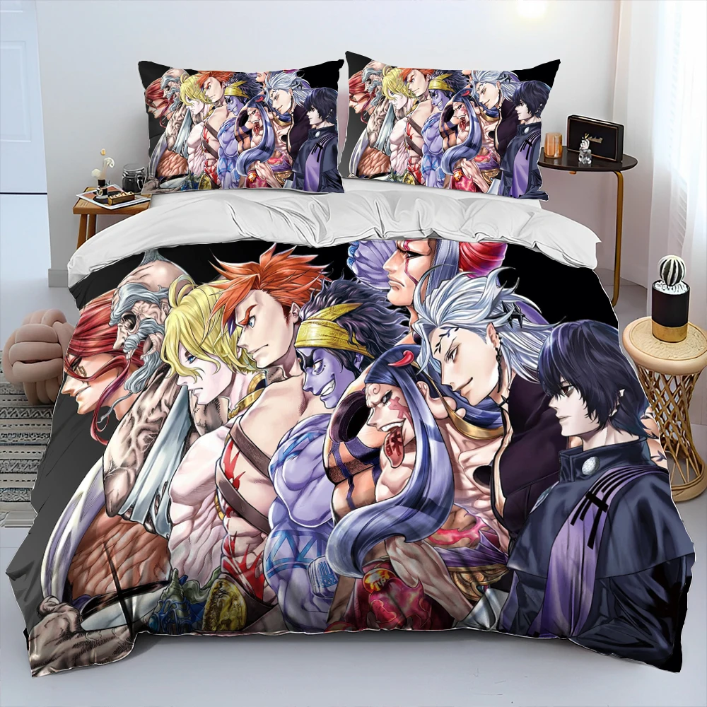 3D Anime,Record Di Ragnarok, Set Di Biancheria Da Letto Piumino Cartone Animato, Set Copripiumino Copripiumino Federa, Set Di Biancheria Da Letto King