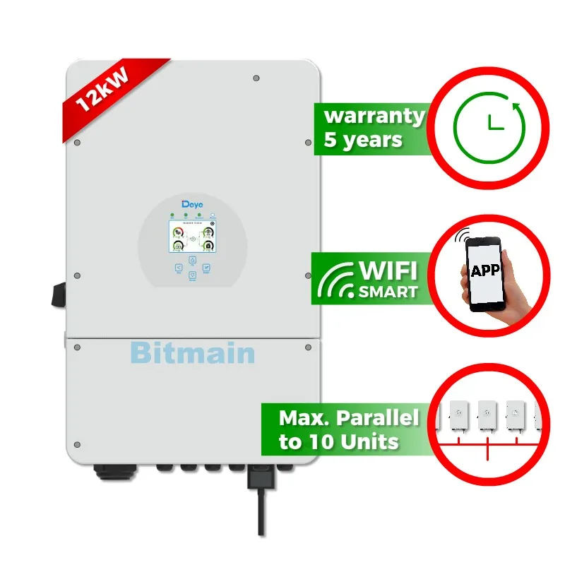 Deye Hybrid Solar Inverter 3 Fasi Sun-12K-Sg04Lp3 Eu Hybrid Wechselrichter 3 Phasen 48V Per Dermany Uso Domestico
