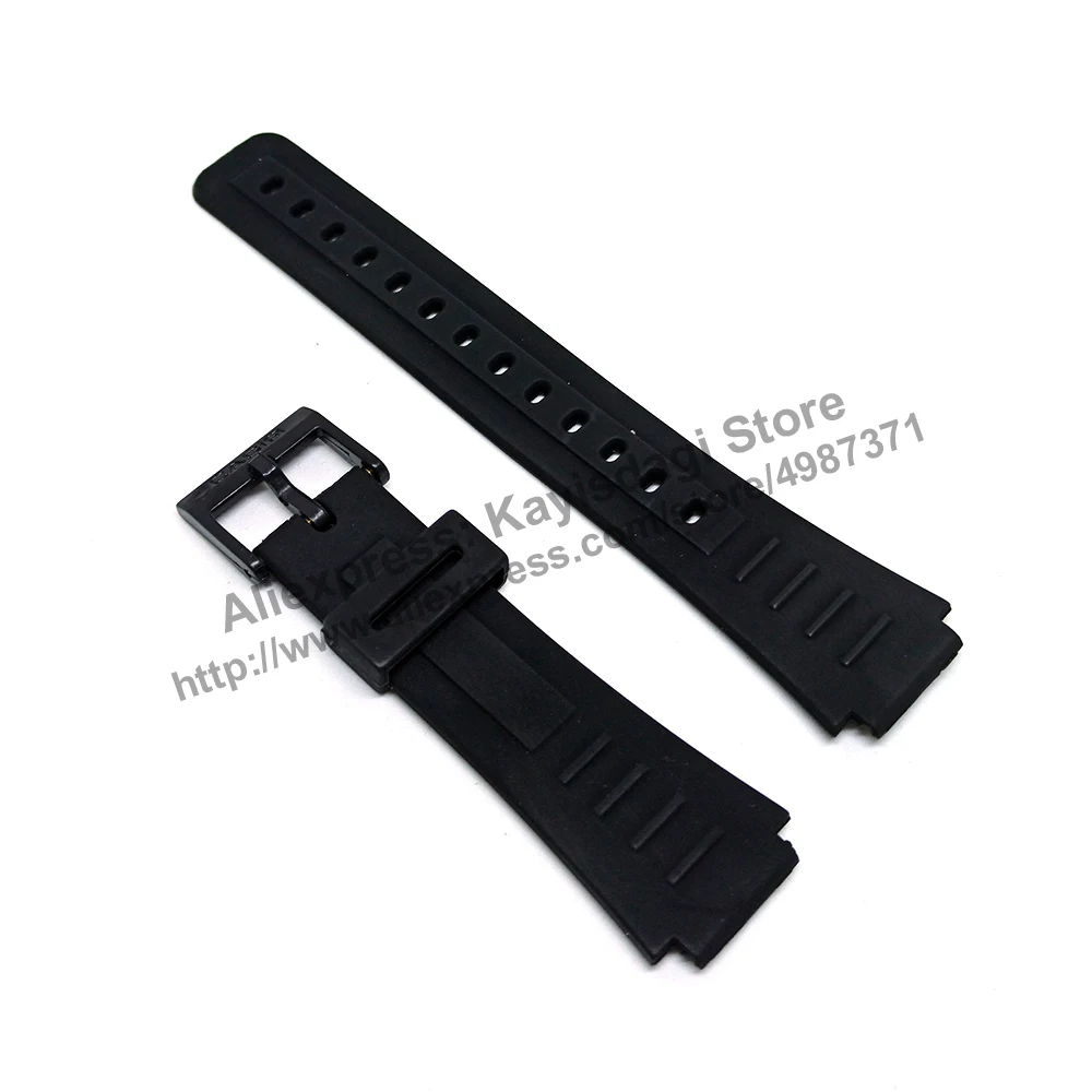 Cinturino/Cinturino In Gomma Nera Da 17Mm Compatibile Per Casio Cmd-10 , Cmd-20 , Cmd-30 , Cmd-65 , Abc-30 , Exp-10 , Ts-100 , Ts-150