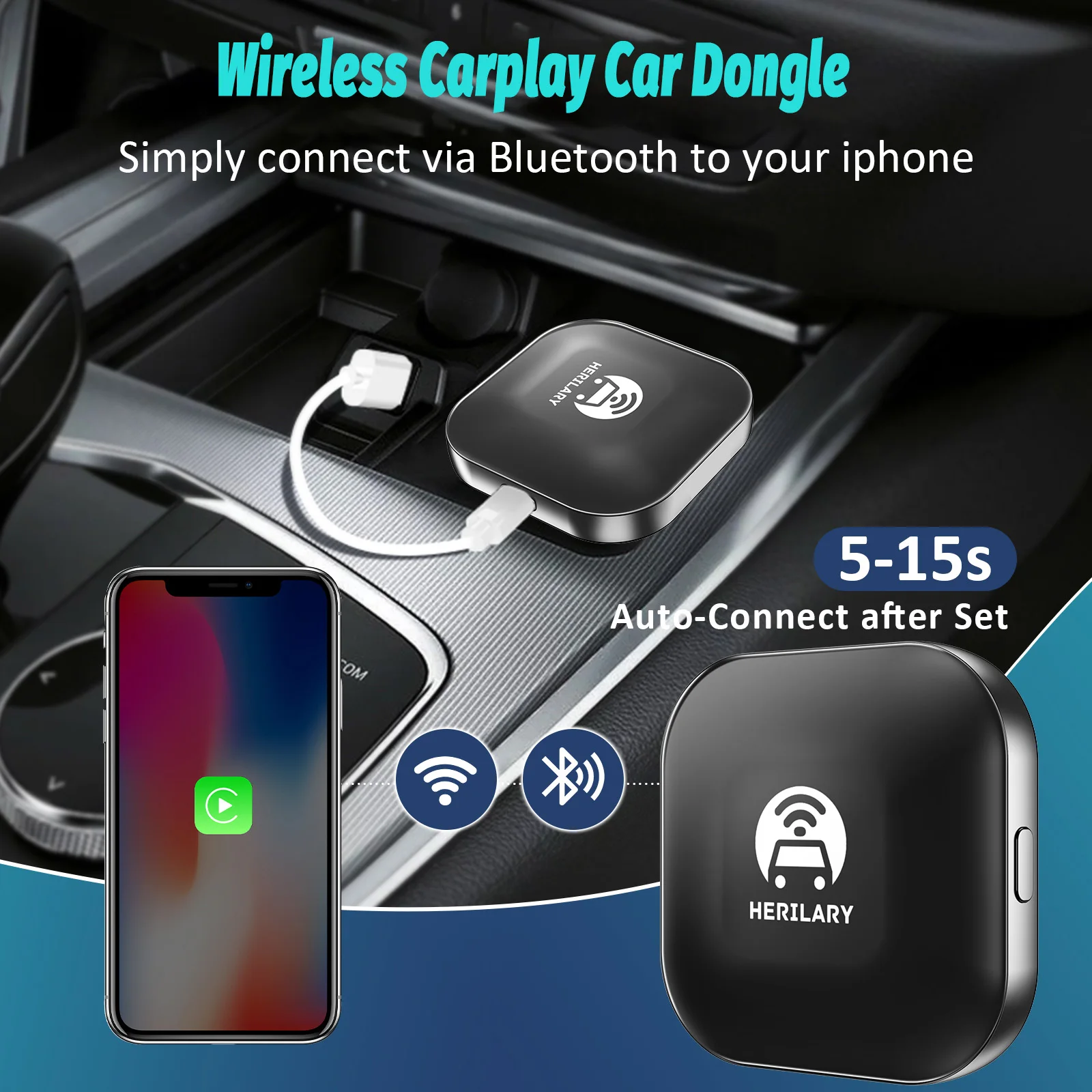 Leranda New Updatec1 Adattatore Carplay Cablato A Wireless Per Adattatore Per Auto Wireless Lphone, Dongle Carplay Wireless Apple