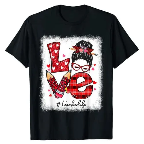Divertente Amore Disordinato Panino Insegnante Vita San Valentino Corrispondenza T-Shirt Regali Schoolwear Graphic Tee Top Camicette A Maniche Corte Y