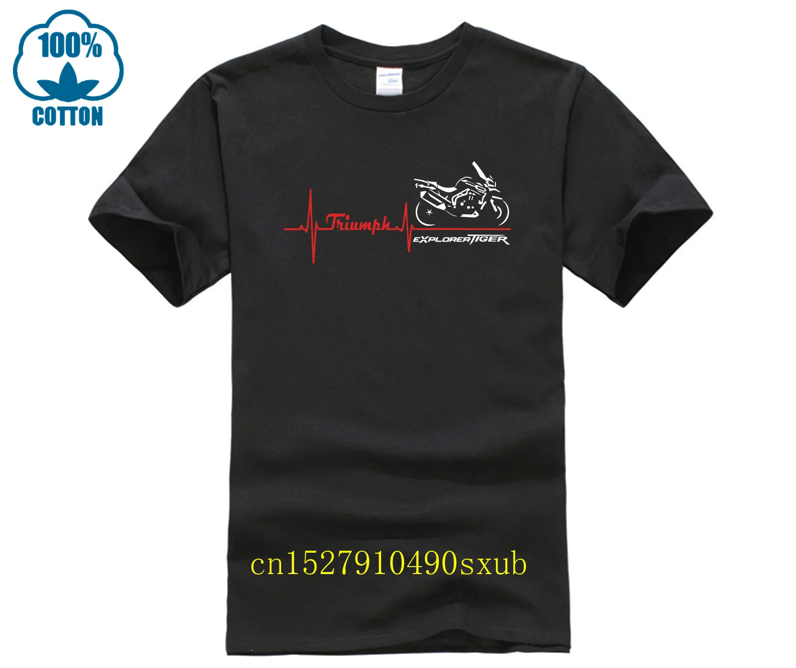 Maglia Per Moto Triumph Tiger Explorer Battito Cuore T-Shirt Maglietta Moda Uomo Top