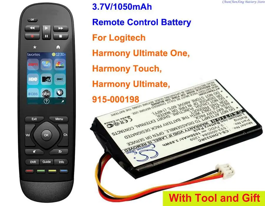 Batteria Orangeyu 1050Mah 533-000083, 533-000084 Per Logitech 915-000198,Harmony Touch,Harmony Ultimate, Harmony Ultimate One