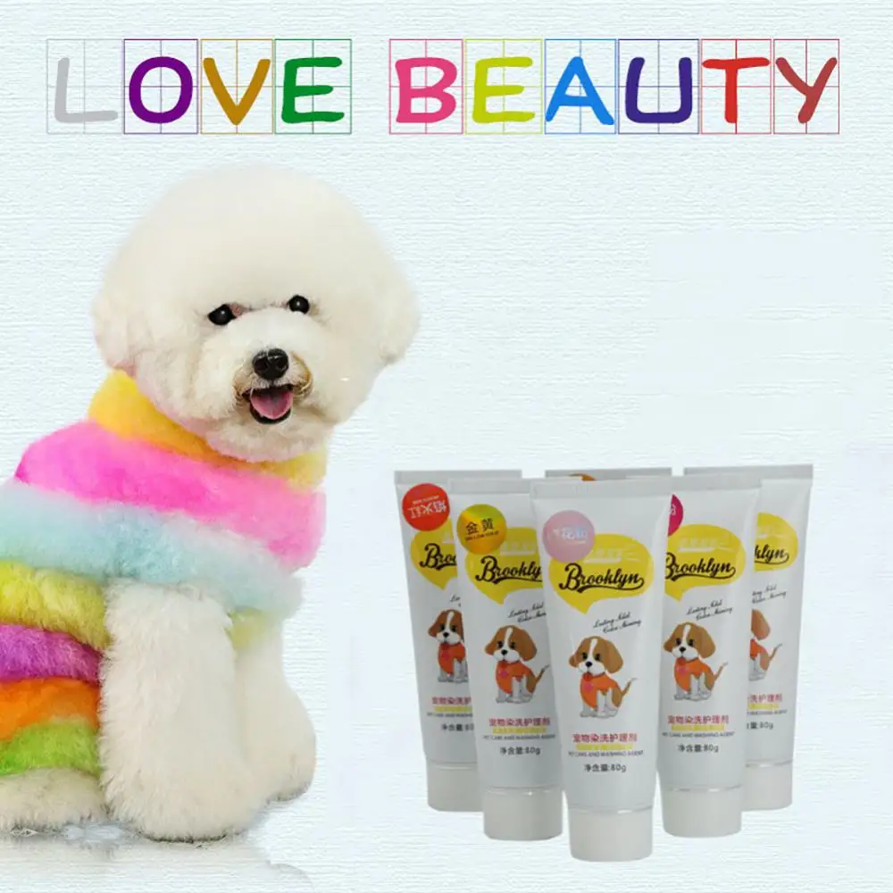 80G Pet Dye Cream Pet Dog Cat Animals Coloranti Per Capelli Coloranti Tintura Pigmento Pet Hair Coloring Dog Dye Cream Pet Hair Agent