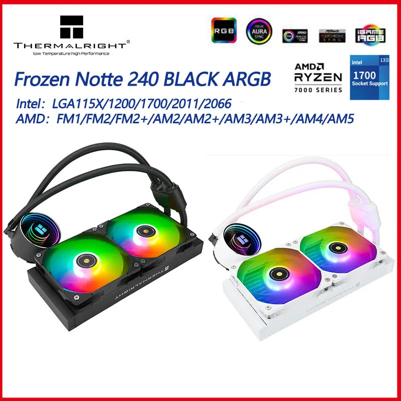 Thermalright Frozen Notte 240 Argb Cpu Water Cooler Computer Raffreddamento Ventola Del Liquido Radiatore Lga1700 115X 1200 2011 2066 Am4 Am5