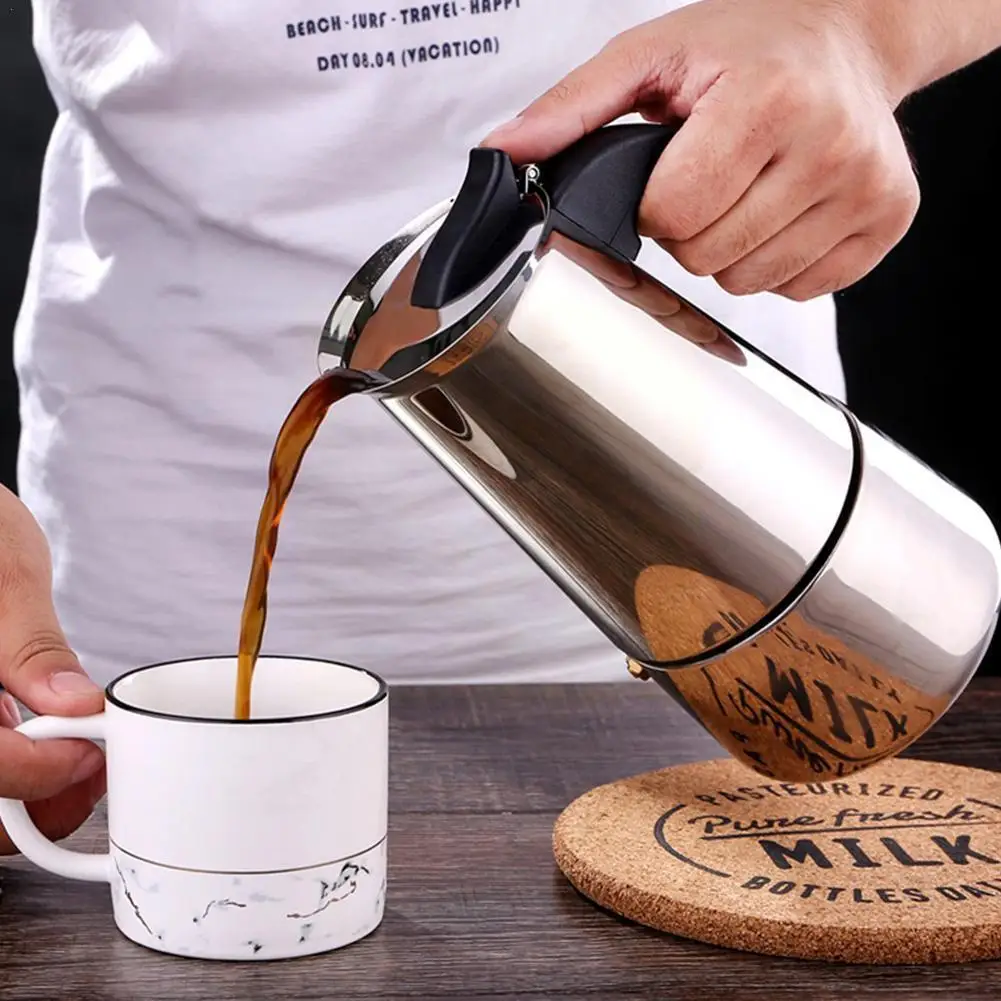 Caffettiera In Acciaio Inossidabile Caffettiera Moka Italiana Caffettiera Espresso Caffettiera Caffettiera Caffettiera Utensili Da Caffè Per Latte Pia