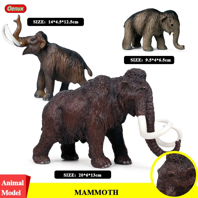 Oenux 3Pcs Selvatici Grandi Mammut Elefante Animali Di Simulazione Mammut Famiglia Action Figure Modello Figurine Pvc Di Educazione Per Bambini Giocat