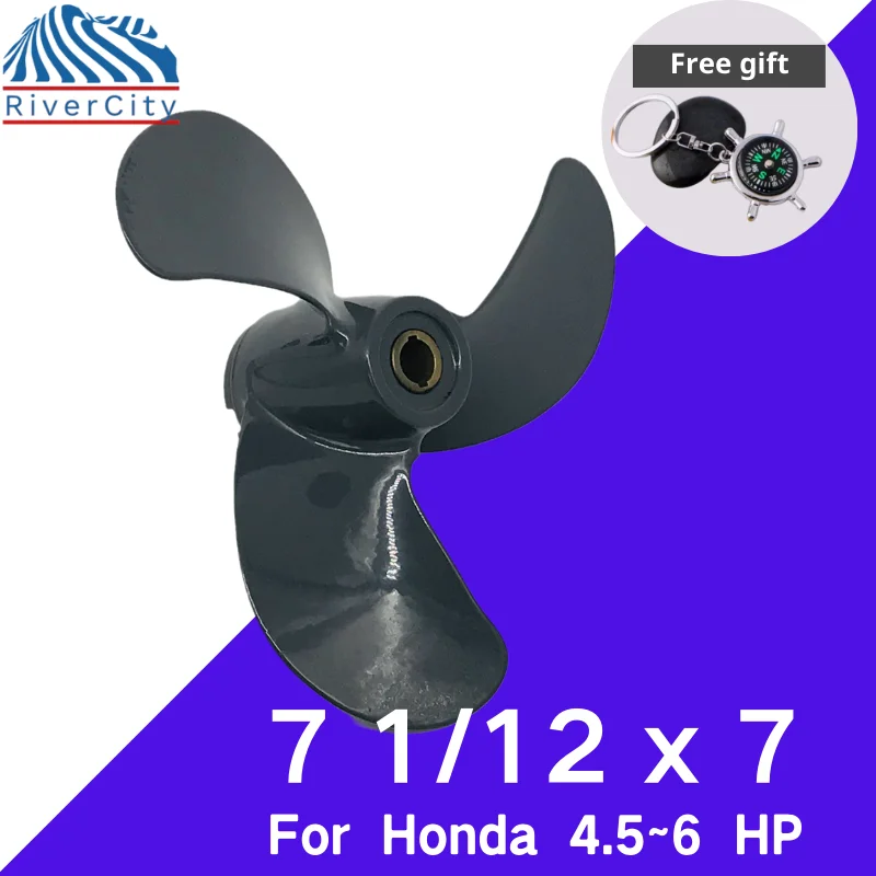 Elica Per Barca 7 1/2X7 Per Honda Bf4.5 Bf5 Bf6 Vite Fuoribordo Motore Per Barca Elica In Plastica 3 Blade Pin Drive Spline