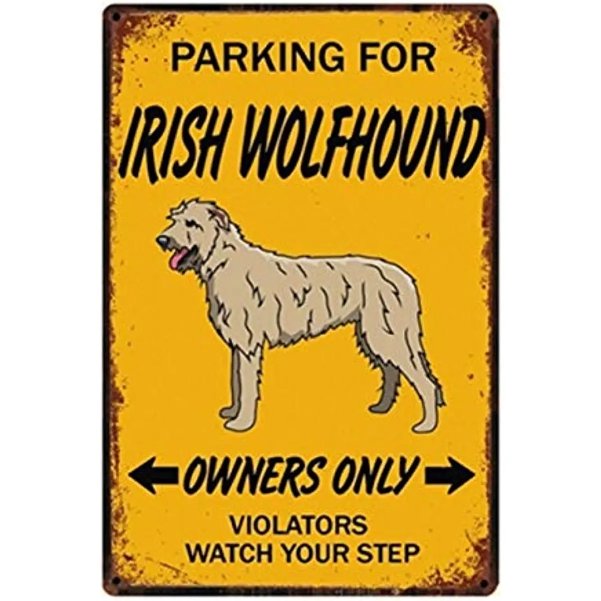 Metal Tin Sign Parking For Irish Wolfhound Dog Owers Solo Violatori Guarda Il Tuo Passo Per Negozio Di Animali Home Bar Cafe Farm Store