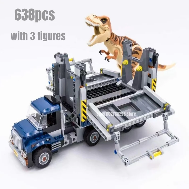 638 Pezzi T. Rex Transport Building Blocks Modello Fit 75933 Giocattoli Per Bambini Regalo Di Natale
