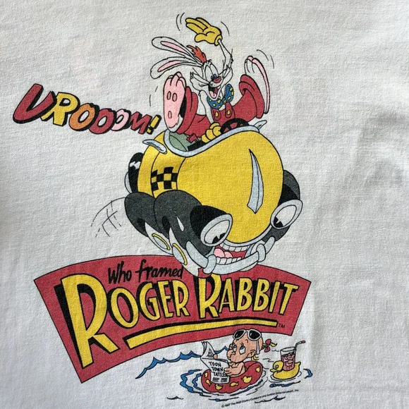 Vintage 1987 Who Framed Roger Rabbit T-Shirt Funny Tee S-3Xl Nn611