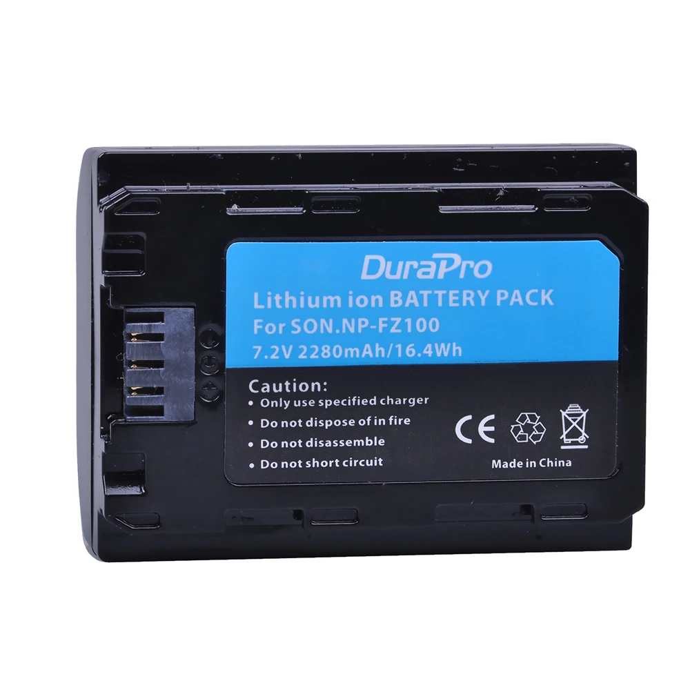 Batteria Durapro 2280Mah Np-Fz100 Np Fz100 Per Fotocamera Sony Bc-Qz1 Alpha 9, A7Riii, Ilce-7Rm3, A9, Sony A9R Sony Alpha 9 S