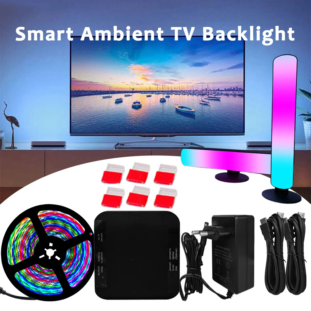 Smart Ambient Tv Led Retroilluminazione Hdmi 2.0 Dispositivo Sync Box Indirizzabile Ws2811 Pc Monitor Rgb Strip Light Kit Per Tv Video Ps4 Xbox