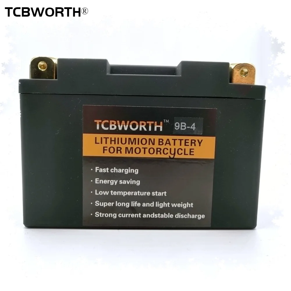 Tcbworth 9B-4 12V Lifepo4 Moto Starter Batteria 6Ah Cca 350A Moto Batteria Al Litio Bms Scooter Yt9B-Bs Yt9B-4 Gt9B-4