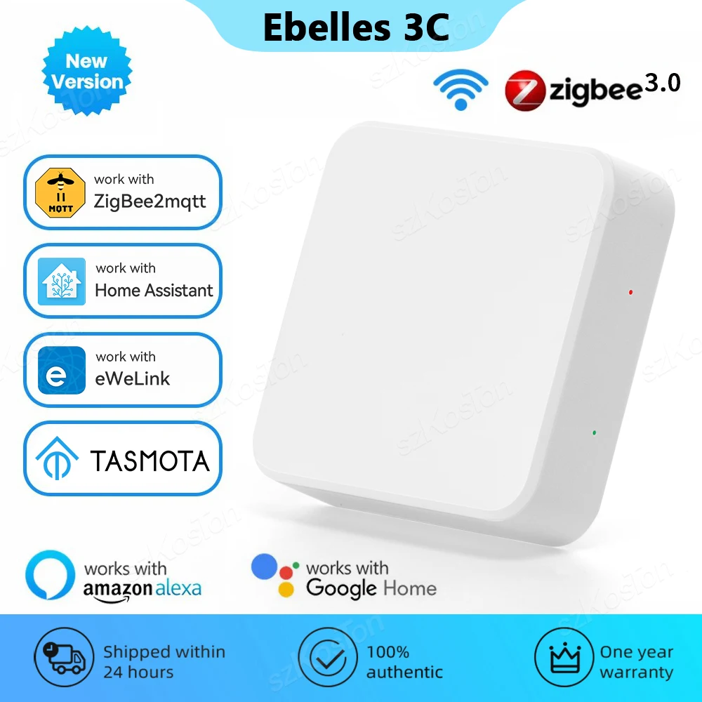 Zigbee 3.0 Hub Gateway Cablato Ewelink App Smart Home Ethernet Bridge Funziona Con Subdevice Home Assistant Tasmota Zibee2Mqtt