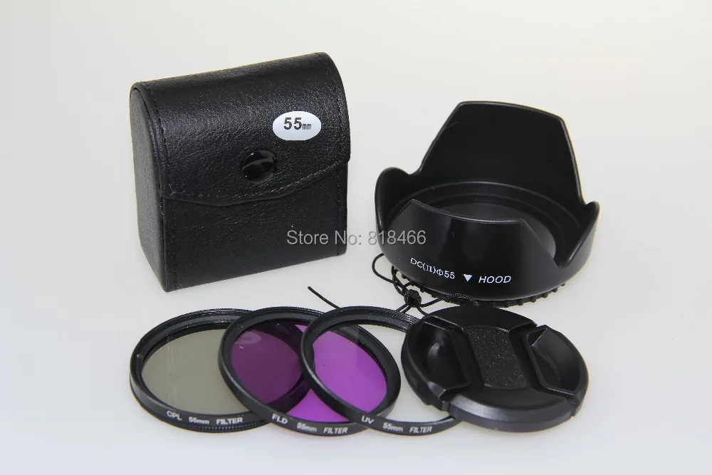 77Mm Uv + Cpl + Fld Lens Filter + Lens Cap + Len Hood Per Canon Nikon Pentax Sony Camera 14-70