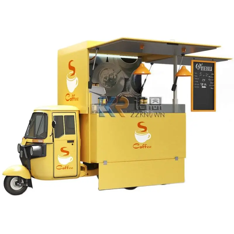Elettrico Piaggio Ape Food Truck Coffee Vending Kiosk Mobile Espresso Coffee Ice Cream Cart Snack Catering Trailer Mini Truck