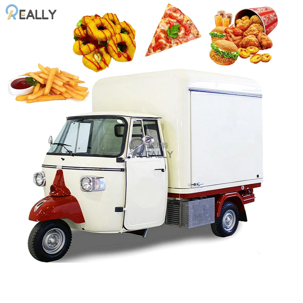 Rimorchio Mobile Del Carrello Dell'Alimento Del Triciclo Del Gelato Del Camion Degli Alimenti A Rapida Preparazione Del Forno Piaggio Ape Usato Camion