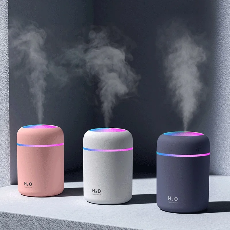 Diffusore Umidificatore H2O Da 300Ml Usb Ultrasonic Dazzle Cup Cool Mist Maker Mini Umidificatori D'Aria Per Auto Purificatore Con Luce Romantica