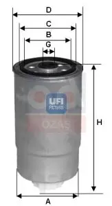 24.H2O.00 Per Diesel Diesel Filtro Punto Ii 1.9Td/1.9Jtd 80 / 86Hp Sorento 2,0/86Hp Sorento H