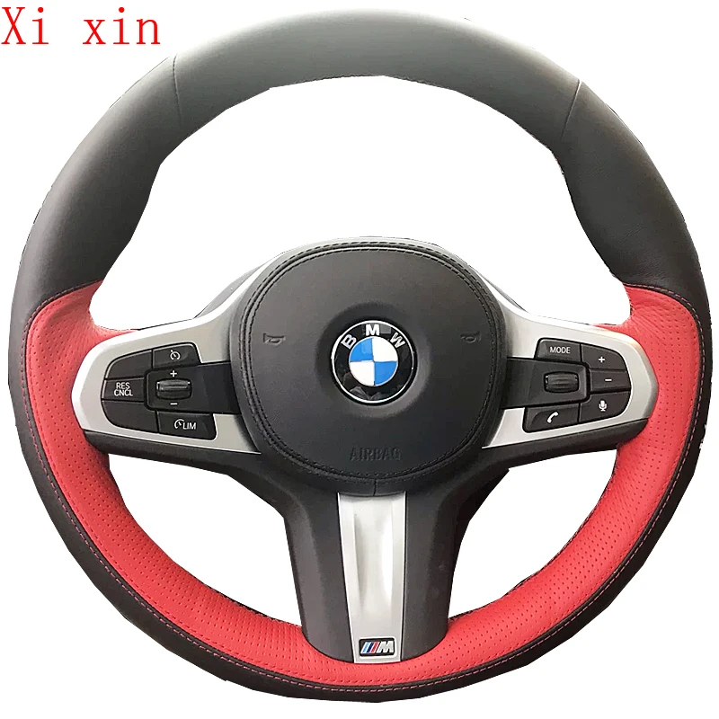 For Bmw X3 X1 X2 X4 X5 X6 X7 1/3/5/7 Series Gt Diy Private Custom Leather Hand Sewn Steering Wheel Cover Car Interior