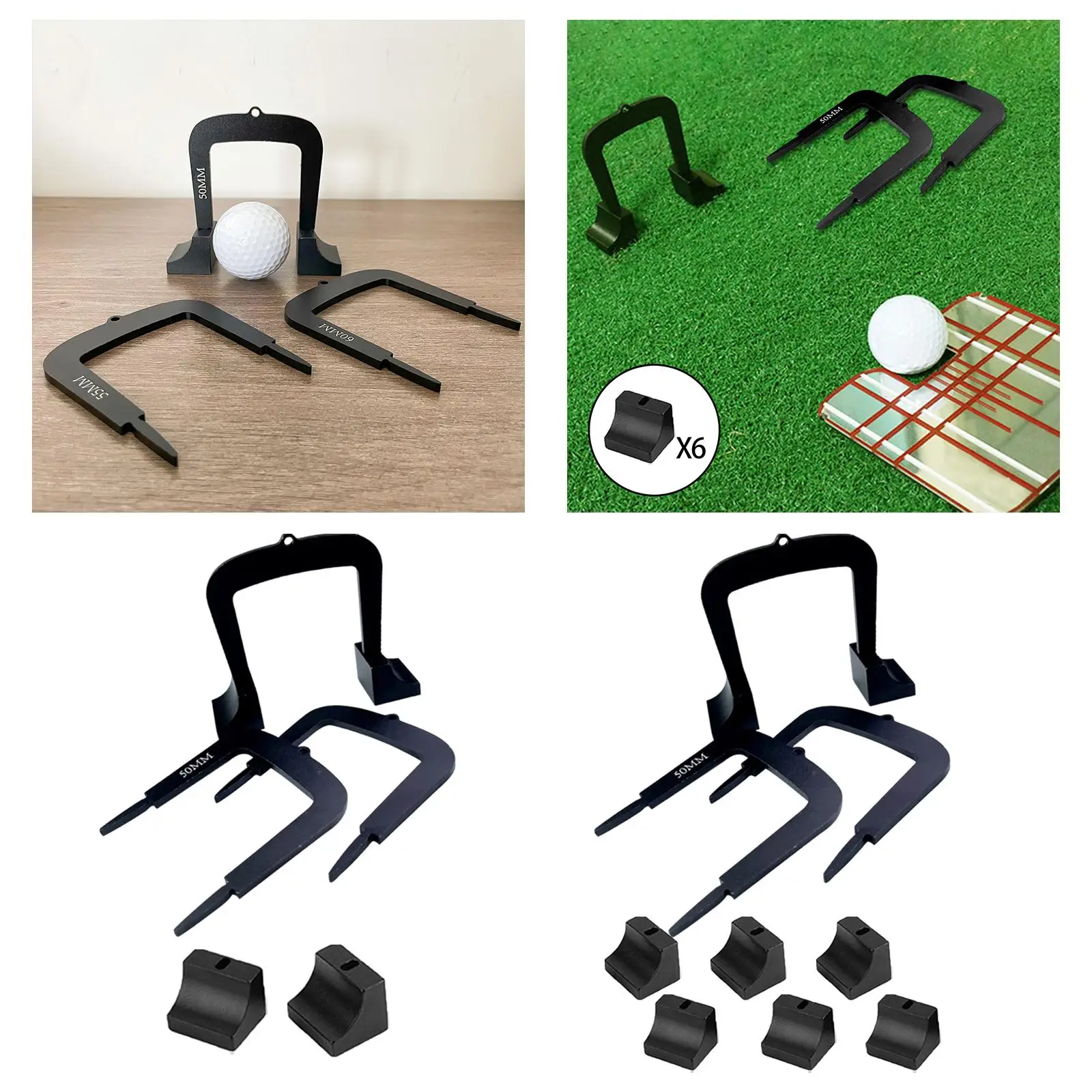 3 Pezzi Golf Putting Gates 50/55/60Mm Attrezzatura Per L'Allenamento Del Golf Cancelli In Metallo Puttt Gate Per Interni Ed Esterni Per La Pratica Del